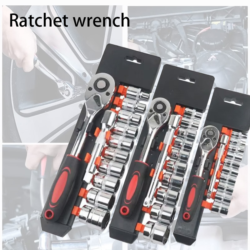 Wrench Socket Set Hardware Car Boat Motorcycle Bicycle Repairing Tool 12PCS Extension Rod Multi-function Ratchet Spanner Set