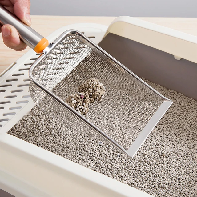 Stainless Steel Fine Mesh Cat Litter Easy To Clean Non-Stick Shovel For Reptiles Sand Efficient Durable Litter Scoop
