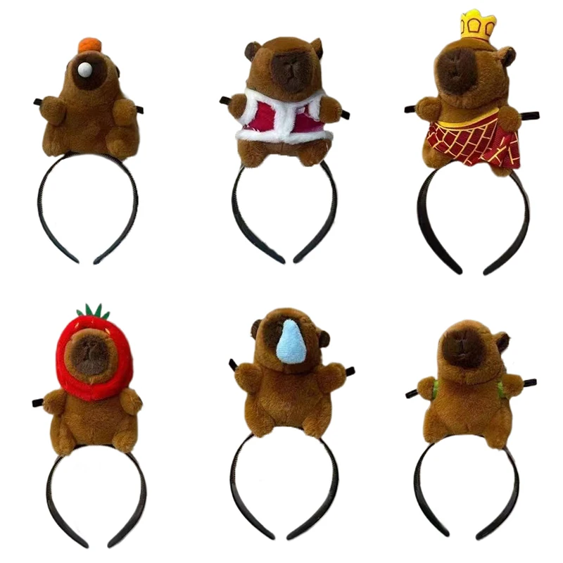 1 Stück Stirnband Cartoon lustige Capybara Haar Reifen Sommer Frauen niedlichen Gesicht waschen Stirnband lustige Plüsch Haarband Haarschmuck – Detail 10