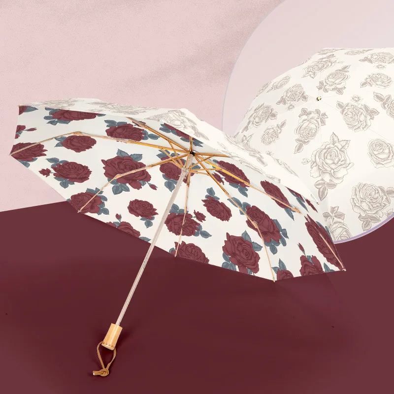 1pcs Double-layer Sun Umbrella Anti-UV Sunshade Umbrella Sunny and Rainy Umbrella Portable Folding Good-looking Female