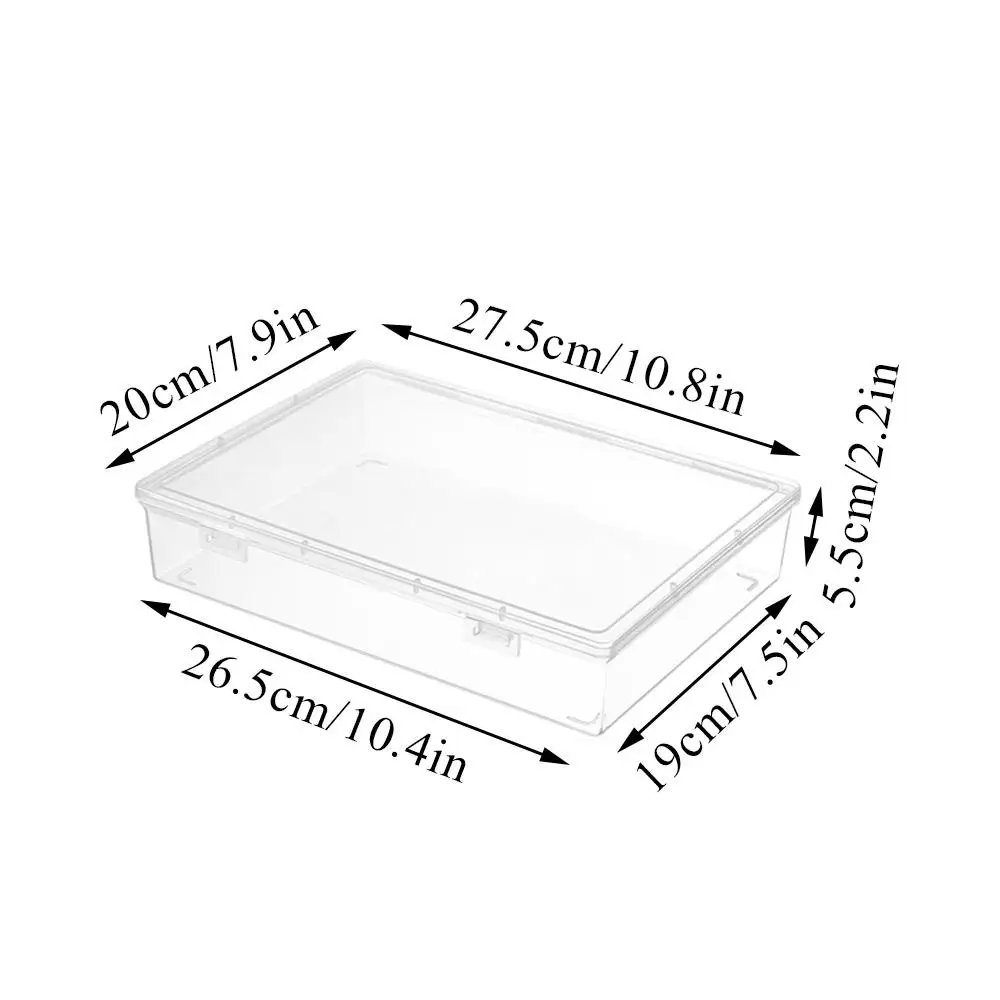 Transparent Multi-Functional Document Storage Box for A4 Paper and Office Supplies