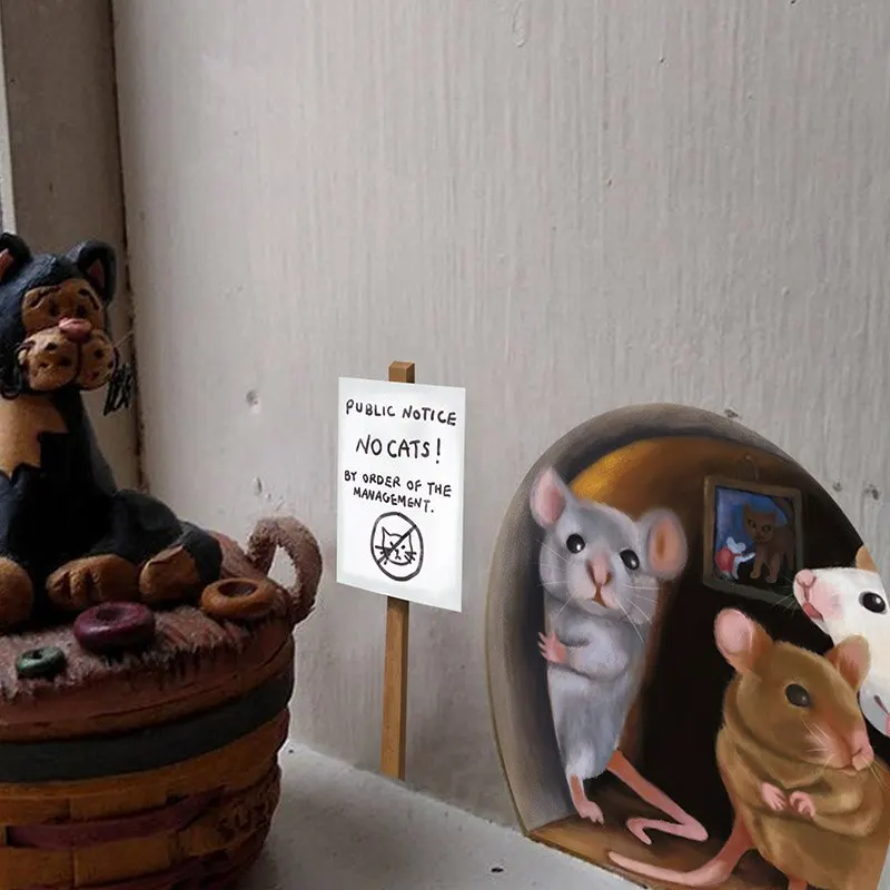 Description Picture 6 of item1PC Realistic Mouse Hole Wall Sticker for Corner Stairs Funny Home Decor Pvc Opaque Wallpaper for Living Room Decoration
