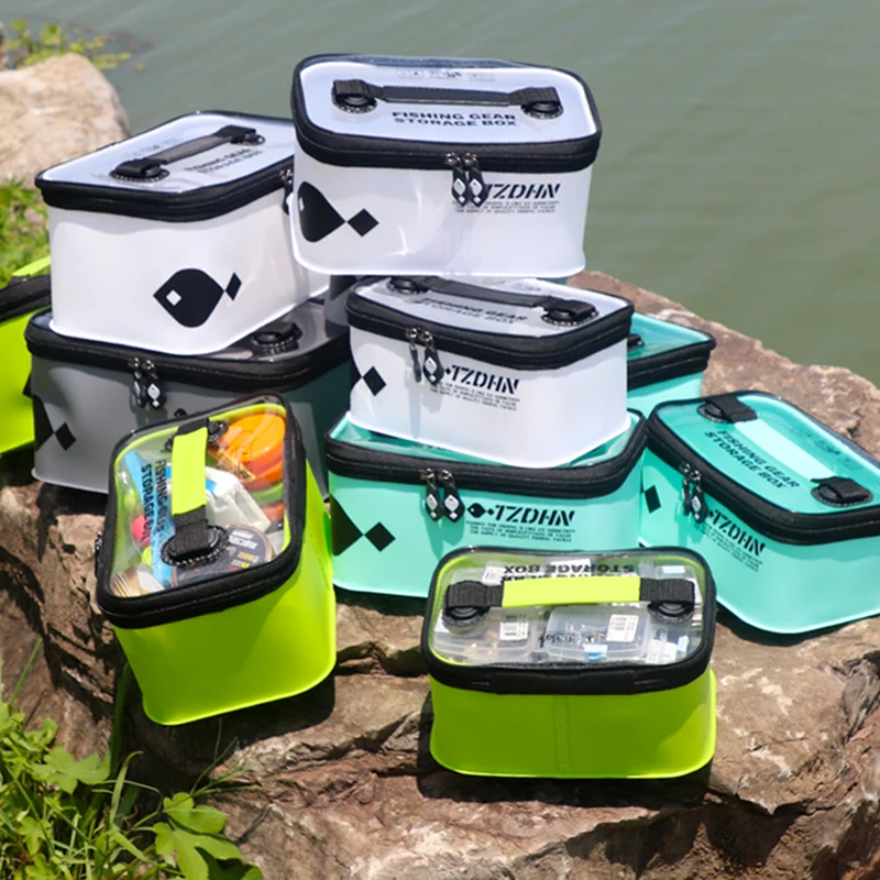 Seau pliable EVA pour poissons vivants - Bac de pêche portable étanche pour appâts et matériel