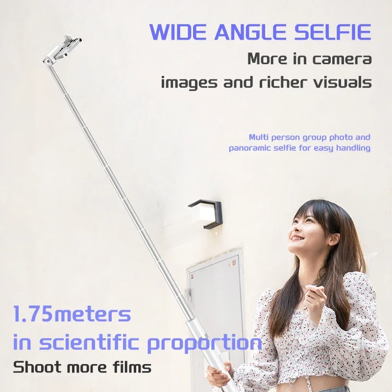 Ultra Long Selfie Stick with Bluetooth Remote and Auto Open Feature