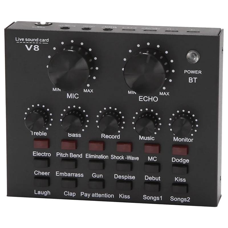 Sound Card Audio Set Interface External Usb Live Microphone Bluetooth Function for Computer Pc Mobile Phone Singin
