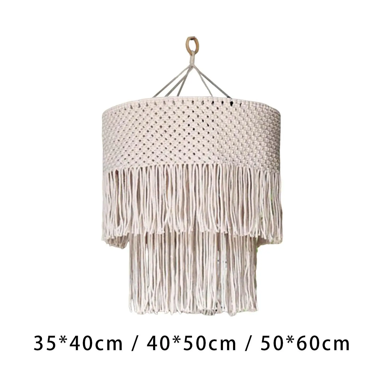 Macrame Lamp Shade Tassel Lampshade Bohemian Hanging Lamp Decoration Hand Woven