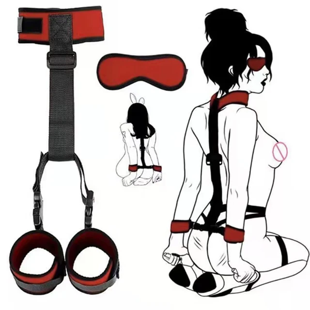 Verstellbare Handschellen und Augenbinde, Sexspielzeug für Erwachsene, für Frauen und Männer, Kragen, Erotik, Bdsm, Bondage, Gags & Muzzles, Spiel, Keuschheit, Sexshop 1