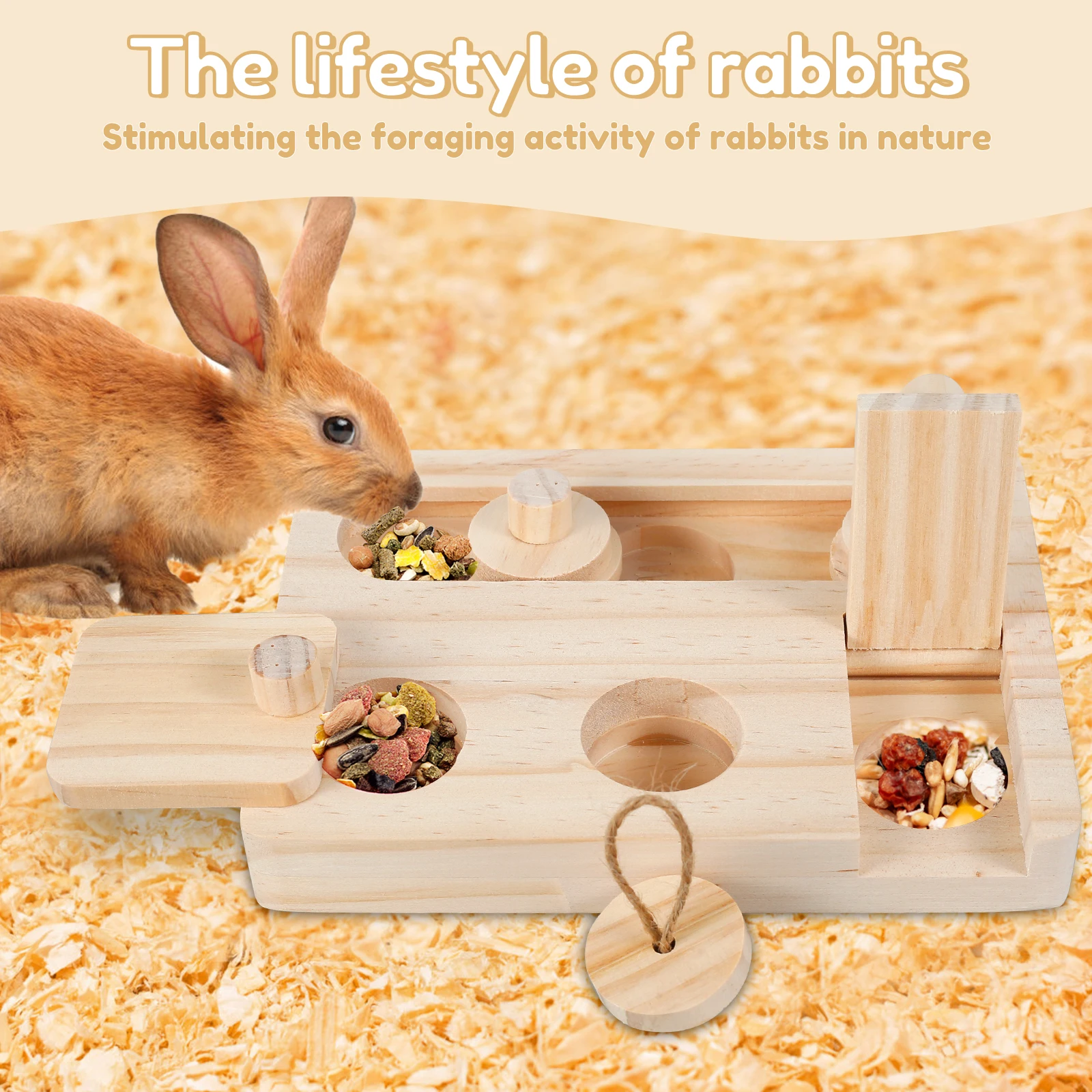 Wooden Interactive Puzzle Toy For Small Pets