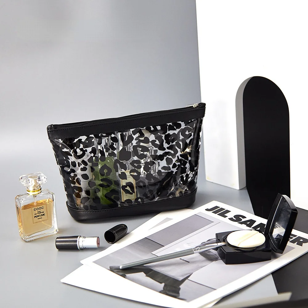 Fosizzo Storage Organizer Luxury Bag Women Leopard Cosmetic Bag Organizer Make Up Bag Waterproof Case For Cosmetics