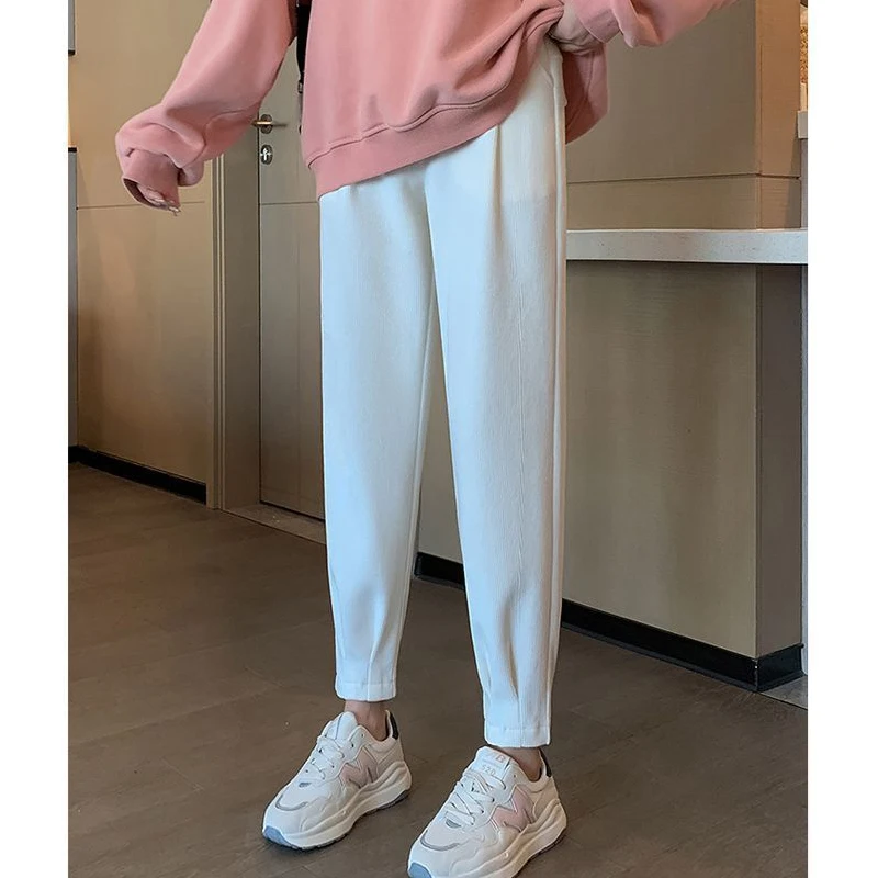Women's Trendy Simple Casual Streetwear Sports Joggers Harem Pants Spring Autumn Female Solid Pockets Sweatpants Y2K Pantalones