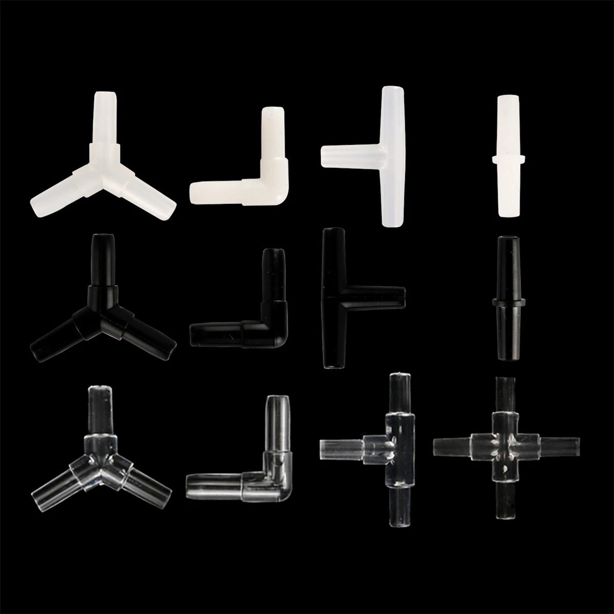 10/50Pcs Fish Tank Aerator Oxygen Pump 4mm Tee Straight Elbow Y-shape 4-Way Connector Aquarium Accessories pipe fitting,water pipe fitting,hose pipe fitting,tee adapter
