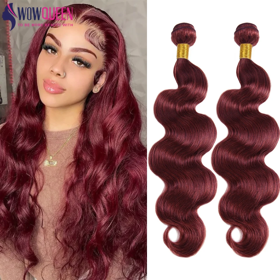 

Burgundy Body Wave Bundles 99J Colored Red 100% Human Hair Bundles 30 32 Inch Hair Extensions Remy Hair Weaving 1/3/4 PCS Deals