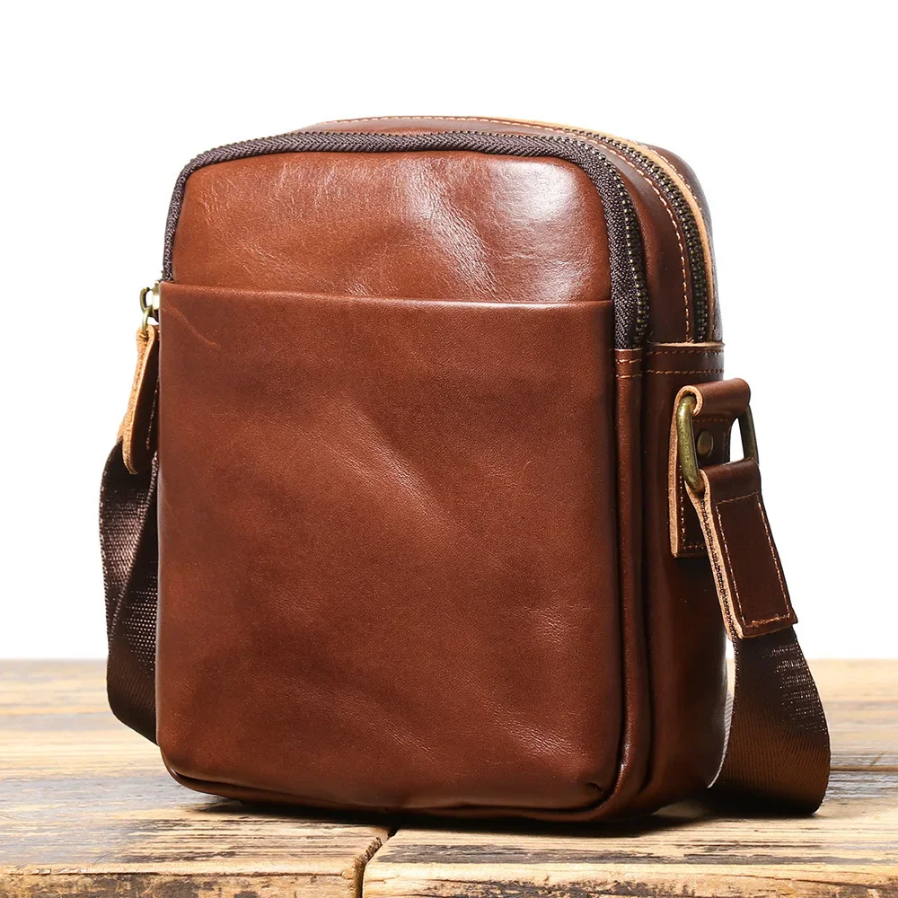 

Stylish and Simplistic Men's Leather Shoulder Bag with Phone Pocket