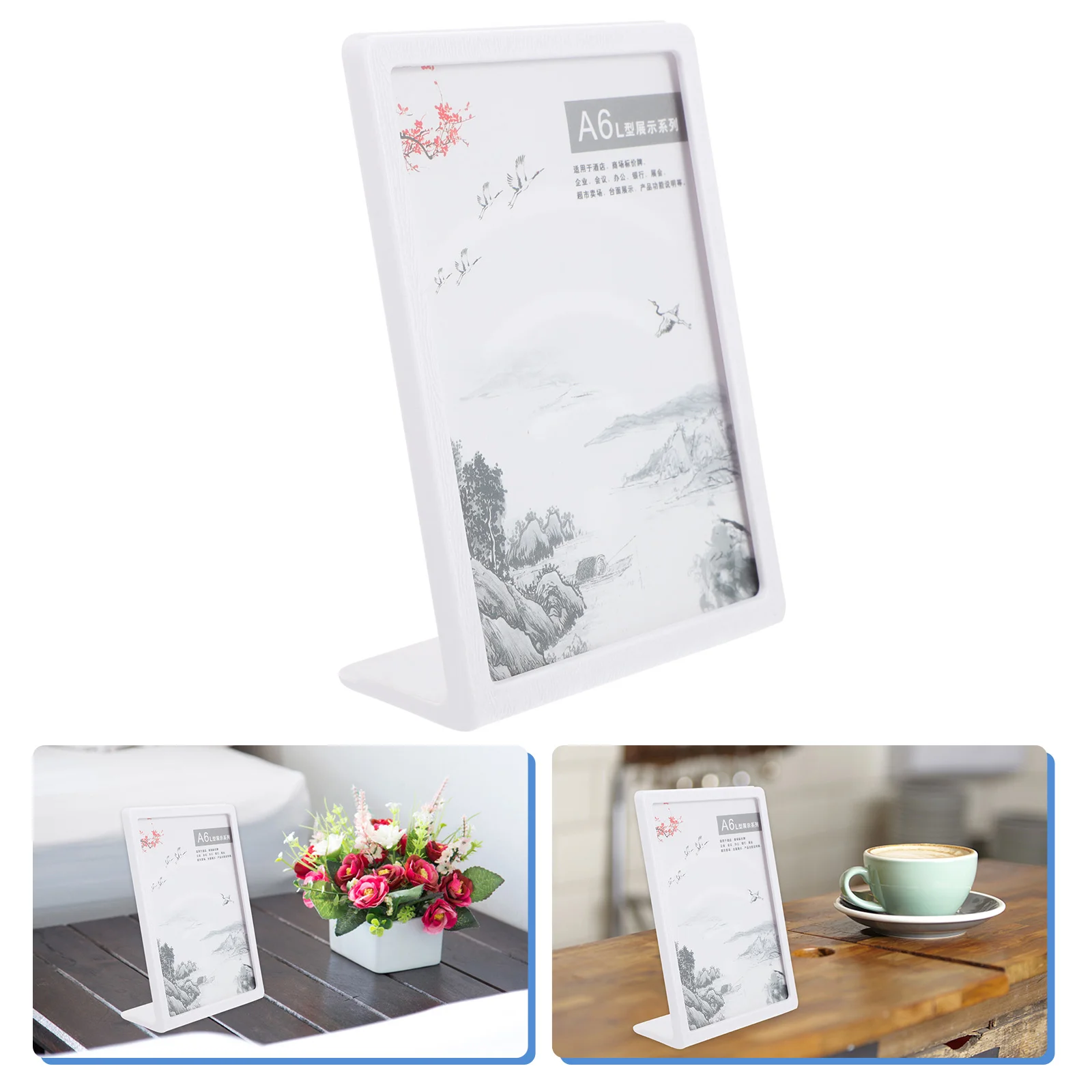 

A4 Menu Display Board Rack Versatile Price Tags Showing Stand Holder Abs Slanted for Desktop Storage Ticket