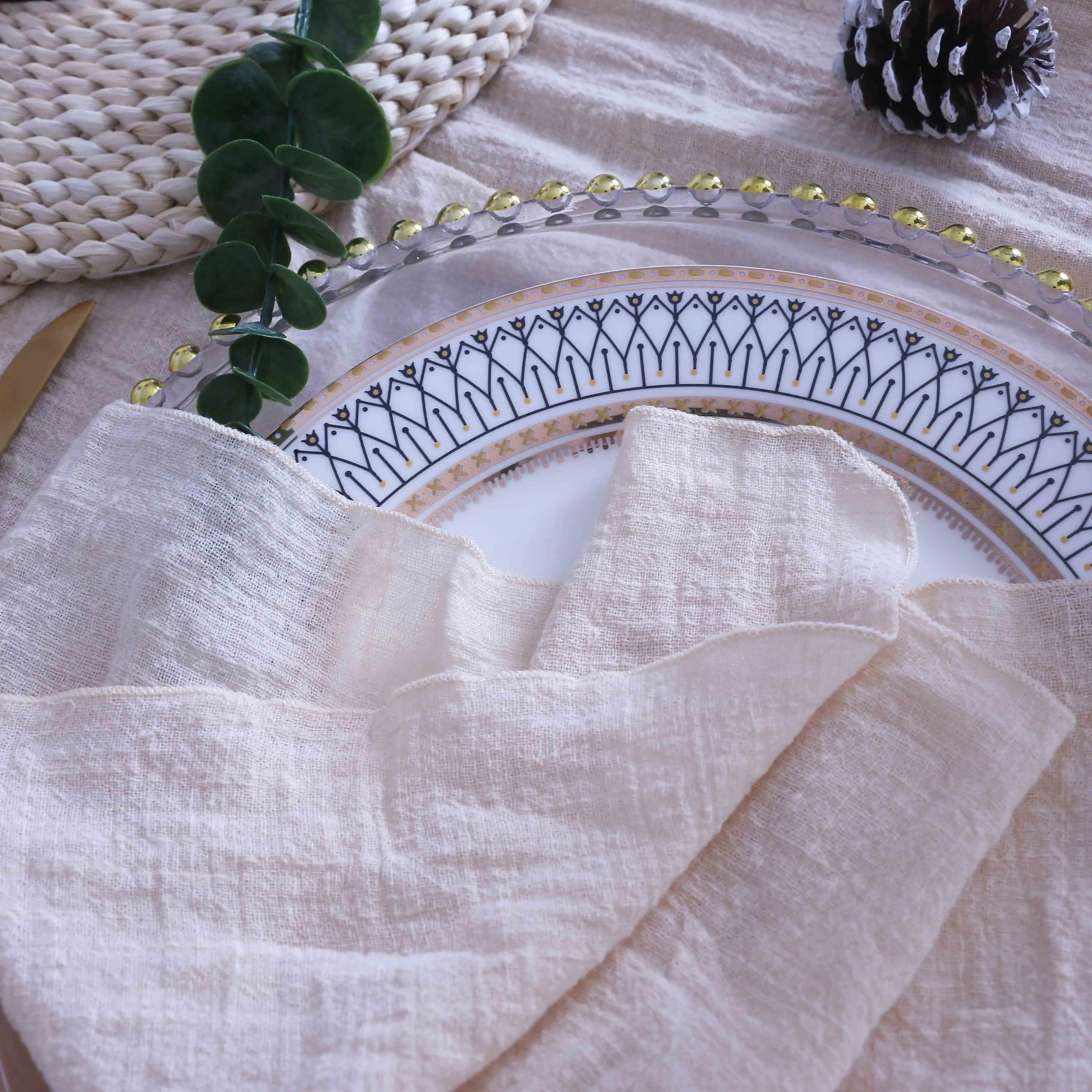 NP013F8 Washable 10 pcs/lot wedding pale pink beige green red cotton cheesecloth gauze table napkin