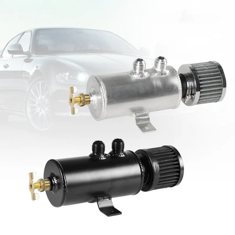 

Universal AN10 Aluminum Baffled Oil Catch Can Brushed Reservoir Tank Oil Filter Pot With Breather Air Filter 750ml Modified Car