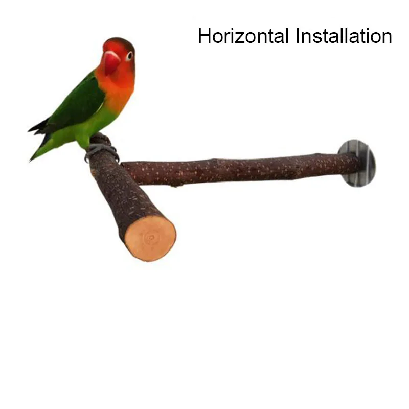 Natural Wood Pet Parrot Raw Wood Fork Tree Branch Stand Rack Squirrel Bird Hamster Branch Perches Chew Bite Toys Stick bird cage perches