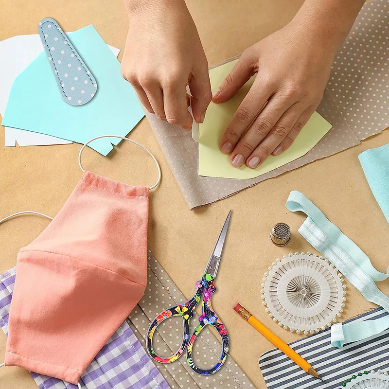 날카로운 자수 바느질 가위, 가죽 가위 커버 포함, 바느질 공예, 수공예 DIY 도구, 3.6 인치