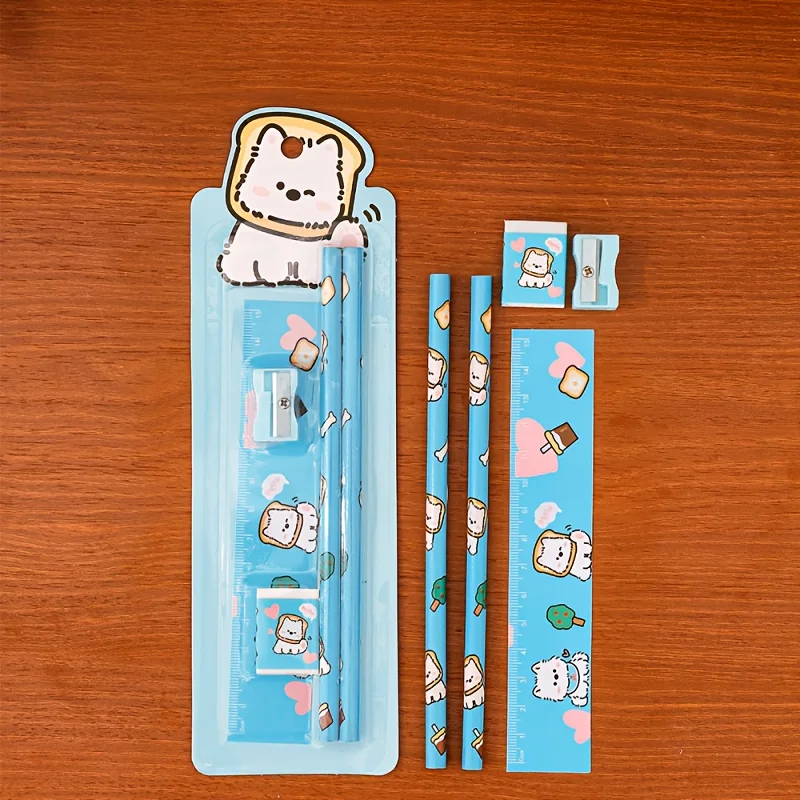 4/8Sets Pencil Stationery Set with Eraser Multipurpose Writing Tool for Student Prize Party Favor School Supply - 6