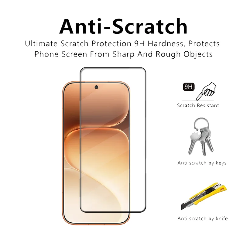 6-in-1 Tempered Glass Phone Protector with Full HD 9H Screen and Lens Coverage