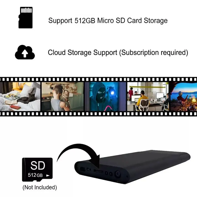 4K HD Digital Camera WiFi Security Camcorder Mini Night Vision Cam Video Voice Recorder with 5000mAh Battery Portable Power Bank security camera