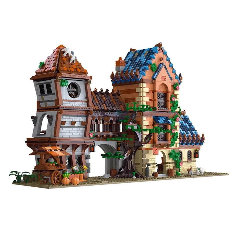 Tavern Medievale Town Landscape Moc 89151 Ideas Buliding Bricks Modular Hotel Bar Architecture Model Blocks Regalo Giocattolo Per Bambini