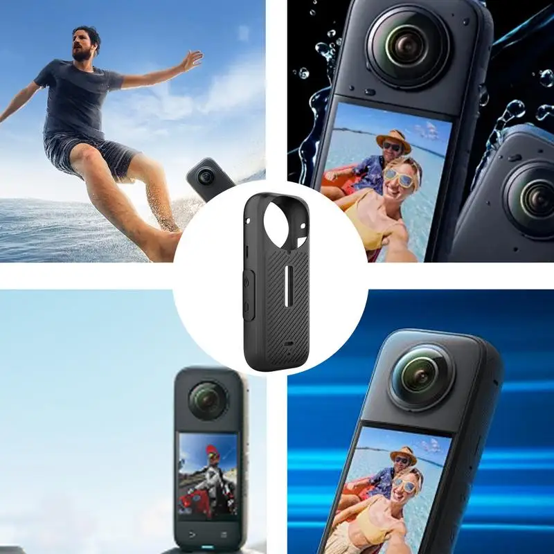 Action Camera Silicone Case Soft Cover Lens Protective Case Shock Absorbing For Travel Sports Camera Security For Insta 360X4