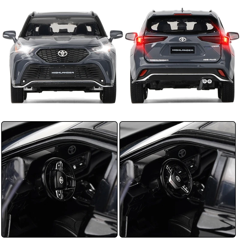 1/32 JKM Toyota Highlander XSE AWD HYBRID Diecast Toy Model SUV Sport Car Sound & Light Educational Collection Gift For Kids 2