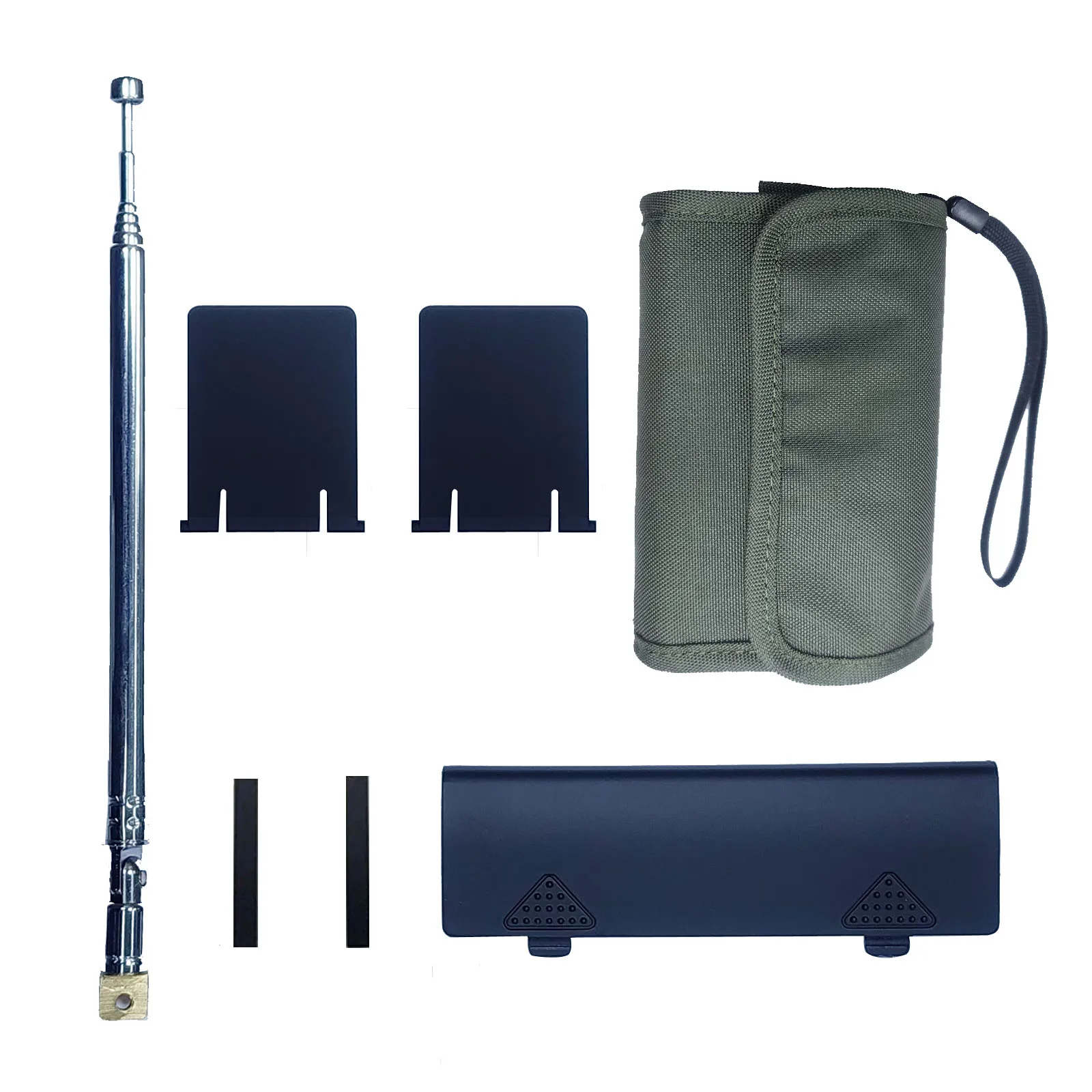 QODOSEN DX-286 Portable Radio Accessories Package Battery Cover Support Plate Telescopic Antenna Canvas Bag
