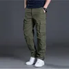 2024 New Large Pocket Loose Overalls Men's Outdoor Sports Jogging Tactical Pants Elastic Waist Pure Cotton Casual Work Pants 4
