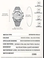 BINBOND qualité hommes montre de luxe haute homme Quartz montre-bracelet étanche lumineux Date en acier inoxydable montres pour hommes horloge décontractée 5