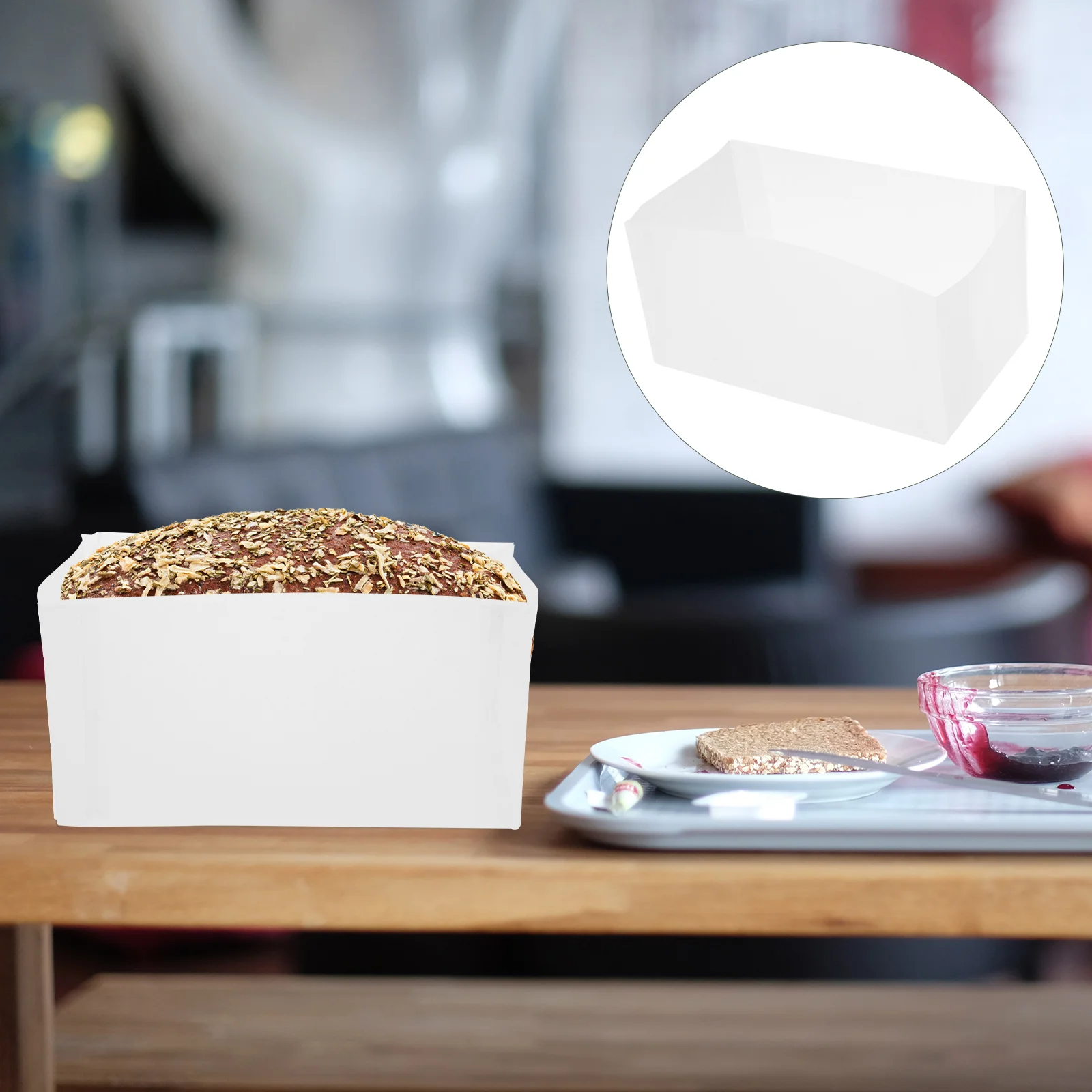 

50 Pcs Paper Toast Case Bread Pan Loaf Pans Cups Dessert Baking Cases Supplies Cake