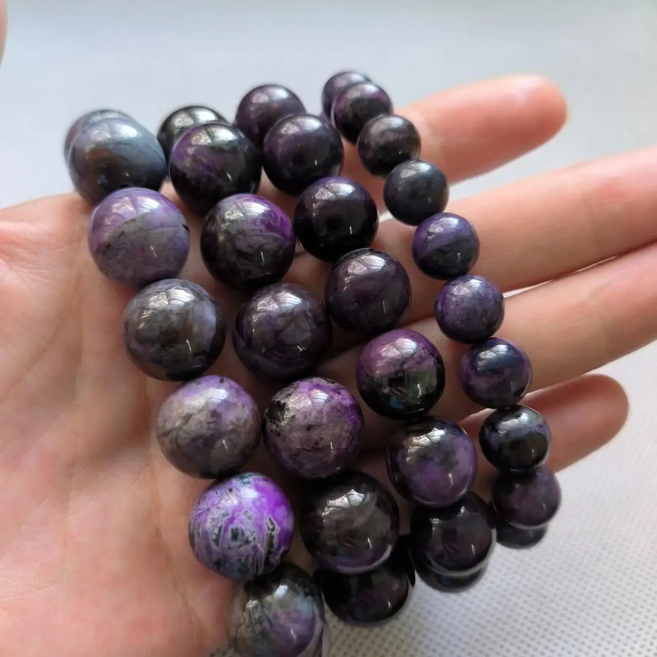 1 Pz/Lotto Natural Suji Stone Purple Bracciale Single Circle Bead Crystal Varie Specifiche Sweet Fashion Ladies Jewelry Taki