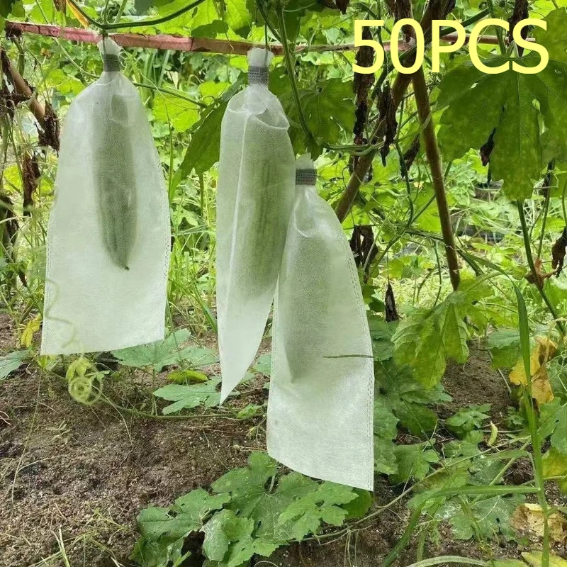 50개 과일 보호 가방, 곤충 방지 및 새 방지, 통기성 부직포, 가정 정원 포도밭..
