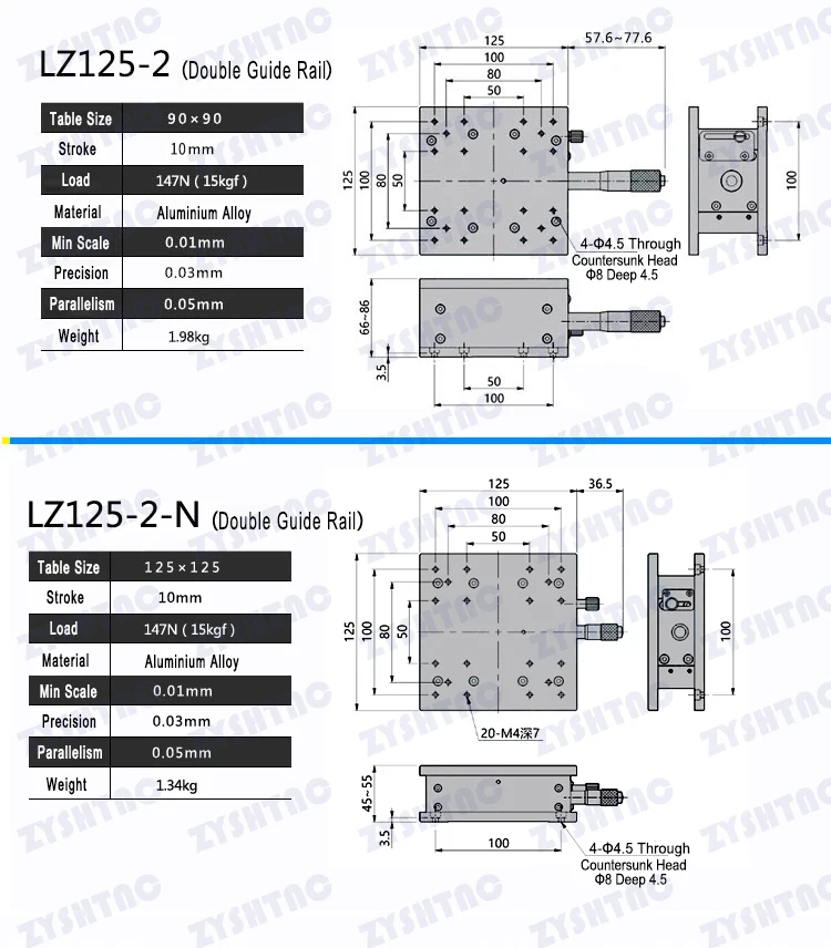 Z-Achsen-Optische Verschiebeplattform, hochpräzise Feinjustierplattform, höhenverstellbare Gleitbühne LZ40/60, Hub 10 mm – Detail 6