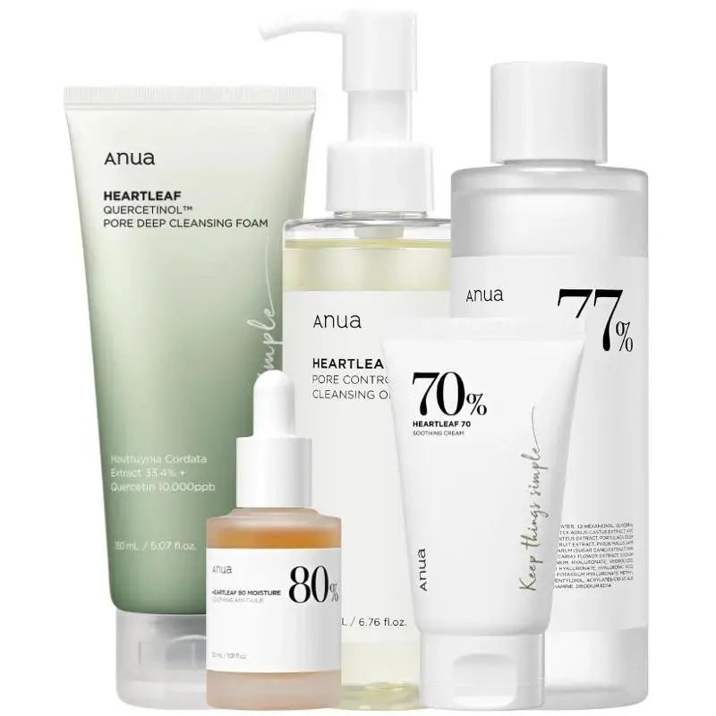 Facial Serum Facial Essence Facial Cleansing Liquid Anua Skin Care Sets Face Serum Toner Facial Cleanser Face Skin Care Set Gift Moisturizing Hydrating Essence