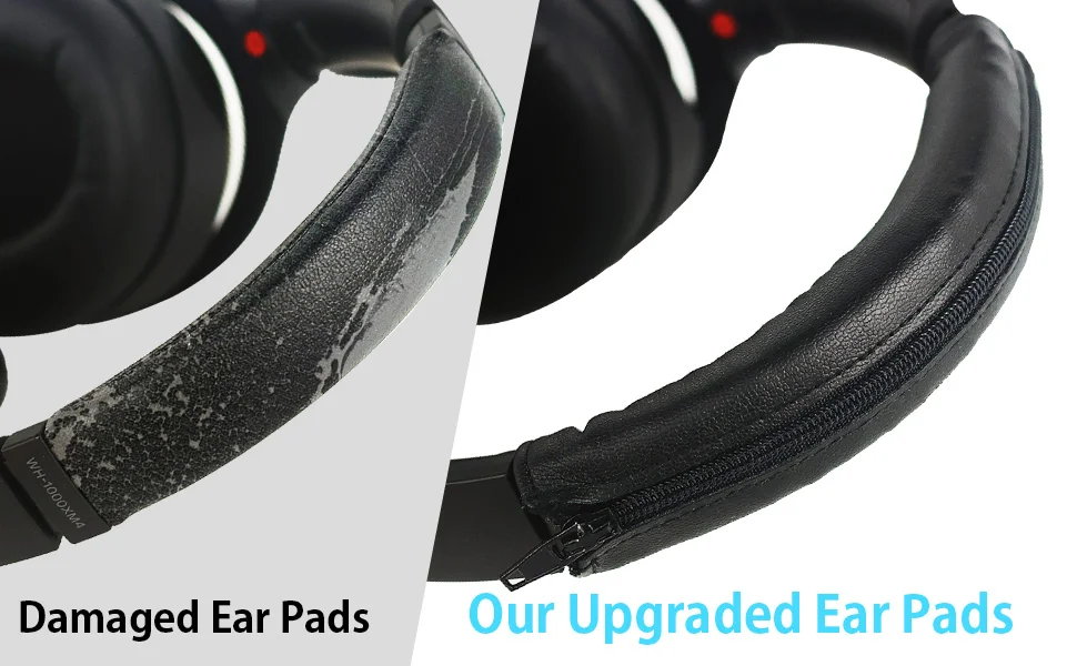 Headband Cover for Anker Soundcore Q45 Q30 Q35 Headphones Protein Leather Zippered Headband Cover for Sony WH-1000XM4 1000XM3