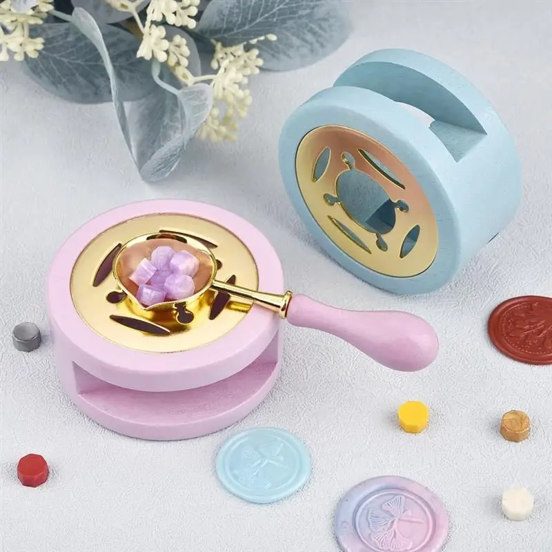 wax seal stamp simple tools lacquer furnace wax melting wooden handle spoon bead seal heater stove pot craft DIY supplies