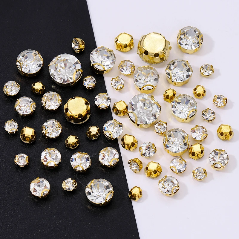Klauen-Strasssteine, mehrfarbig, Glas, zum Aufnähen von Steinen für Heimwerkerarbeiten, Gold-/Silber-Fassung, Kristallschmuckherstellung, Kleidung, Schuhe, Taschen – Detail 7