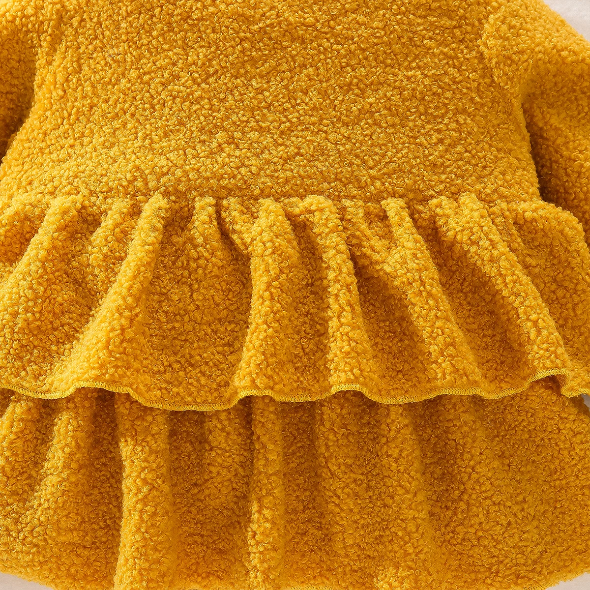 2Pcs/Set Girl's Late Autumn Style Korean Style Casual Lamb Wool Skirt Hem, Wearing A Top Outside And Giving A Hat As Gift