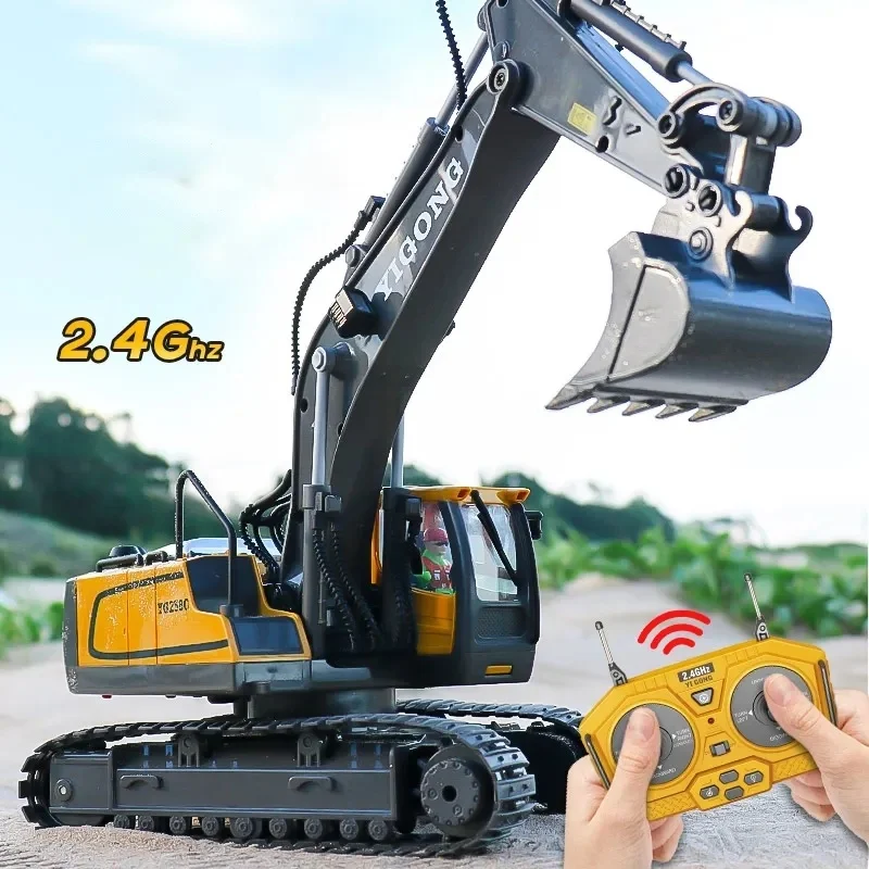 

1:20 RC Excavator Dumper Car 2.4G Remote Control Engineering Vehicle Crawler Truck Bulldozer Toys for Boys Kids Christmas Gifts