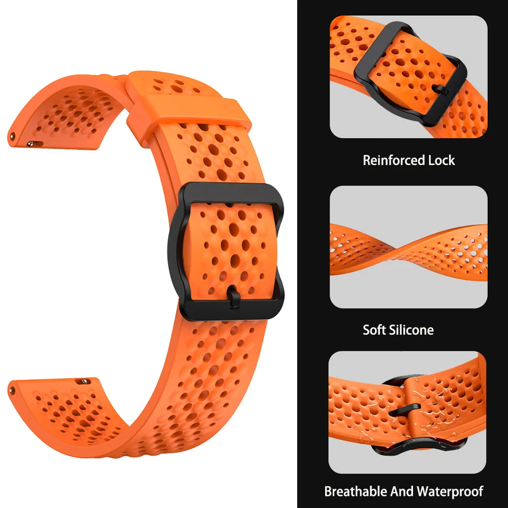 Silicone Sport Breathable Bracelet - 22mm Band