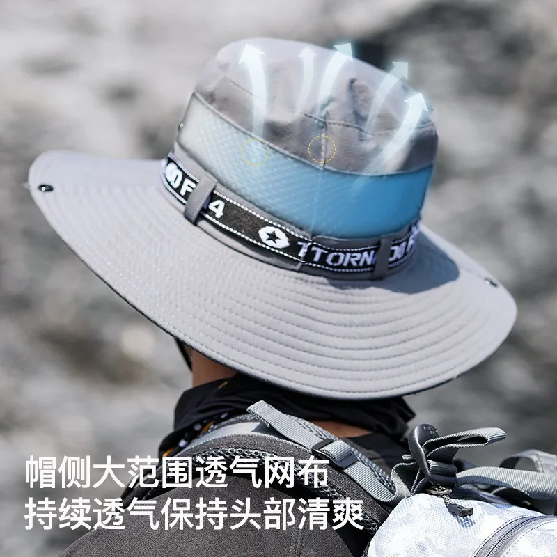 [REXCHI] Men's Summer Fisherman cap,Sun-proof Outdoor Cycling Hiking Mountaineering Camping Fishing cap Western Cowboy cap