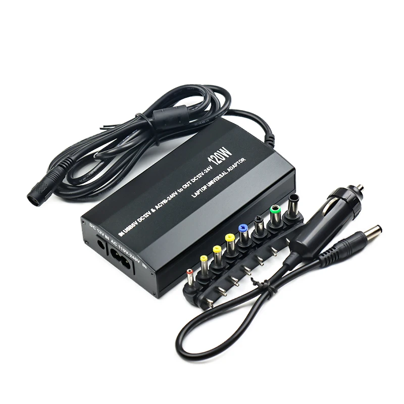 Carregador de Carro Ajustável Alimentação para Notebook Usb 120w 220v 110v 12v 15v 16v 18v 19v Universal ac dc Power Adapter 20v 22v 24v