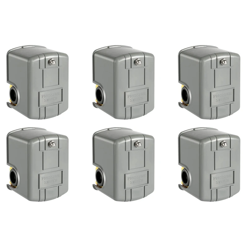 

6X Pressure Switch For Well Pump, 40-60 Psi Water Pressure Switch Adjustable Differential, 1/4 Inch Female NPT