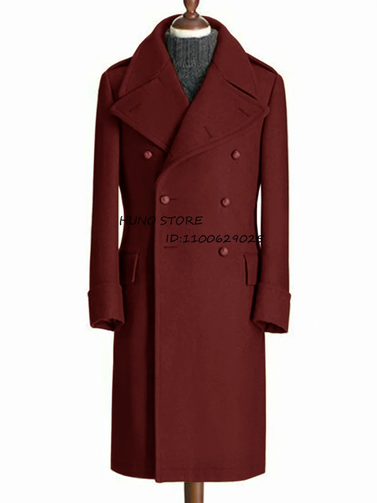 Men Suits Jackets Windbreak Men's Jacket Wool Long Coat Lapel Double Breasted Men's Trench Coats Windbreakers Jackets Man Winter Martens Male