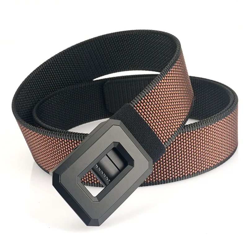110-125cm Men's Nylon Canvas Belt Male Korean Version All-Match Casual Metal Buckle Golf Belt With 2 Sides Used