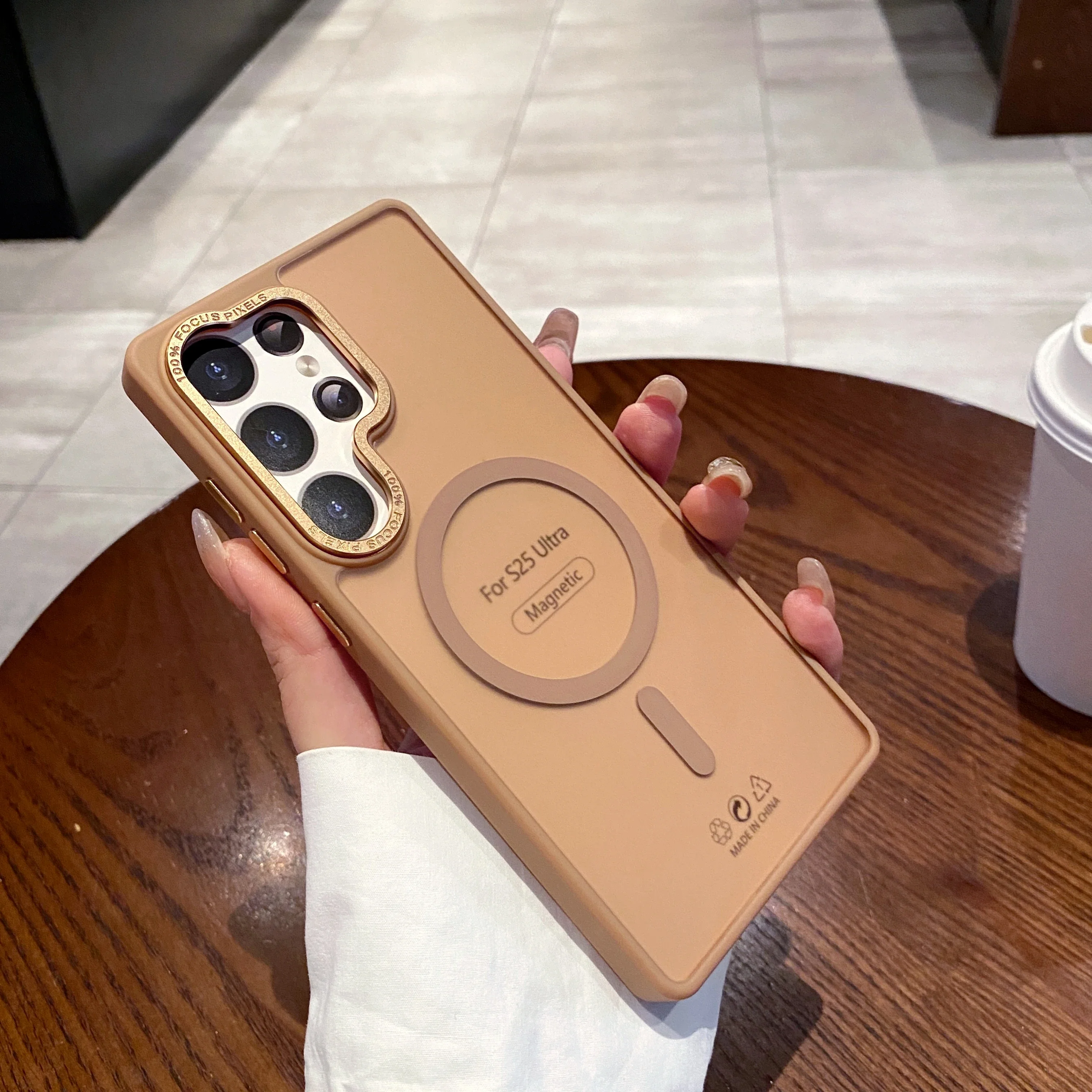 Luxury Matte Clear Magnetic Wireless Charging Shockproof Bumper Cover