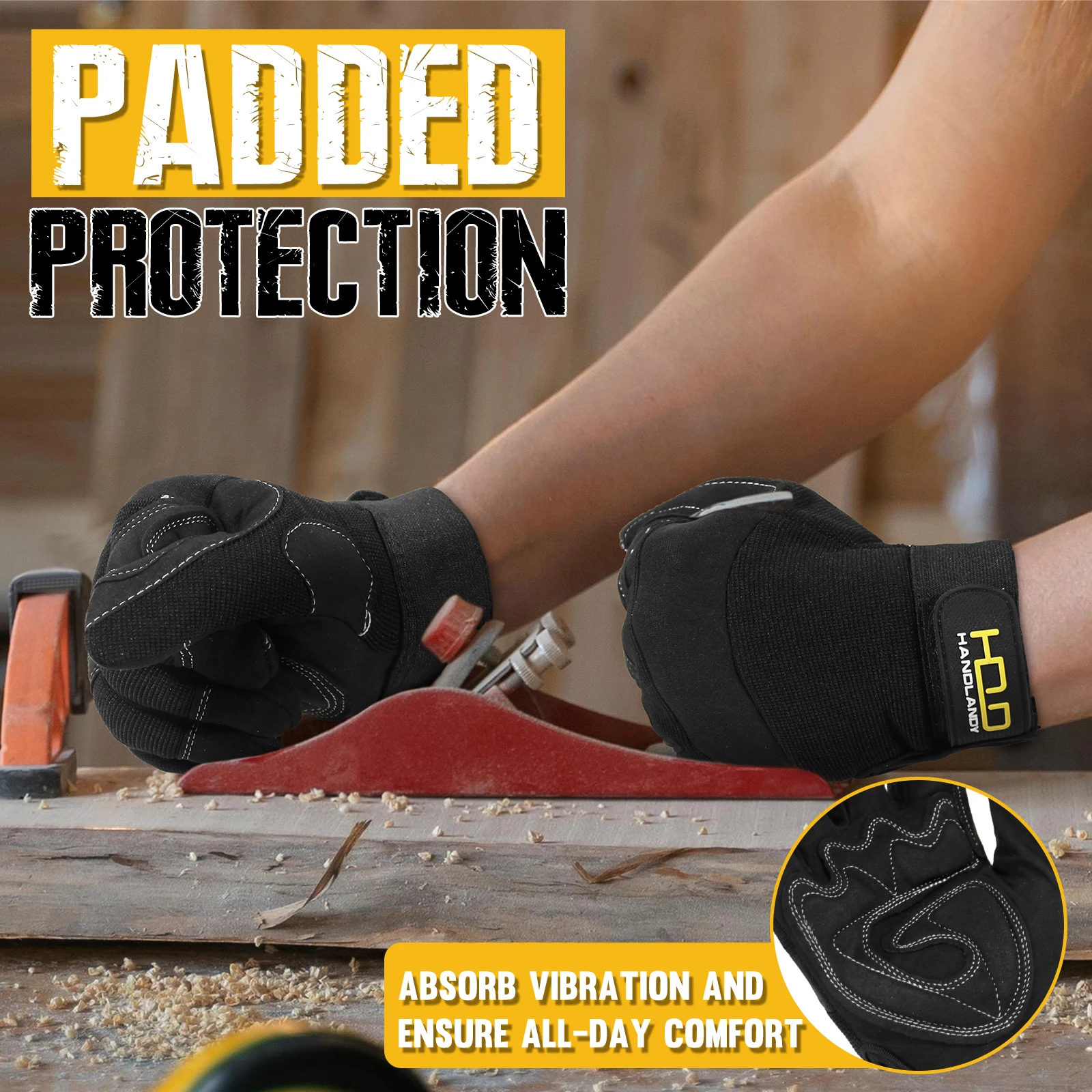 Work Gloves HANDLANDY for Men & Women Utility Mechanic Touch Screen Flexible Yard