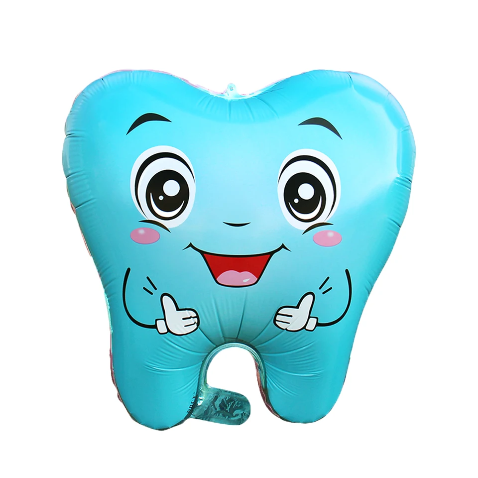 4 Pcs Tooth Balloon First Balloons Baby Shower Portable Dental Inflatables Aluminum Film Party Child
